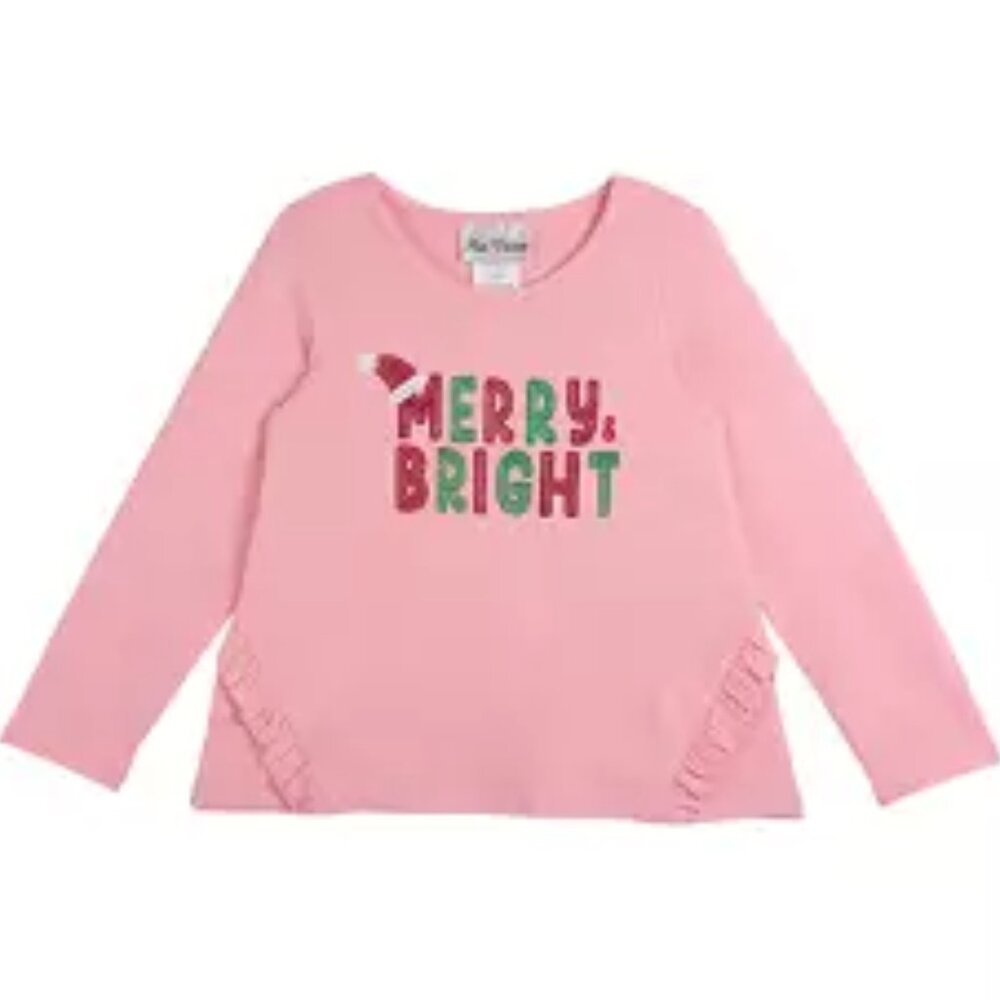 Rare Editions Toddler Girls "Merry Bright" Pink Knit Top/NWT/2T